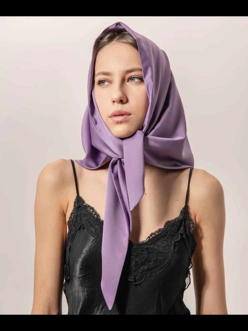 Lavender Satin Headscarf - Women Accessories